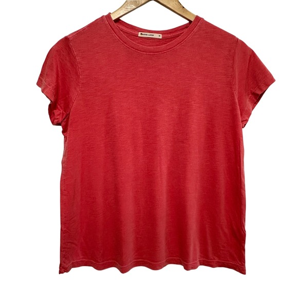 Marine Layer Tops - Marine Layer T-Shirt Womens Medium Red Short Sleeve Crew Neck Slub Knit Casual